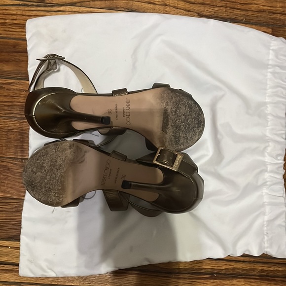 Jimmy Choo Metallic Bronze Strappy Heels 36 - Picture 6 of 7